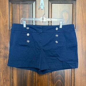 Elegant Navy Women's High Waist Shorts